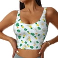 thumbnail image 2 of Haiem Pineapple Pattern Womens Sports Bra - U Neck Padded Low Impact Yoga Bra Workout Crop Top Gym Moisture-Wicking Workout Vest -X-Large, 2 of 9
