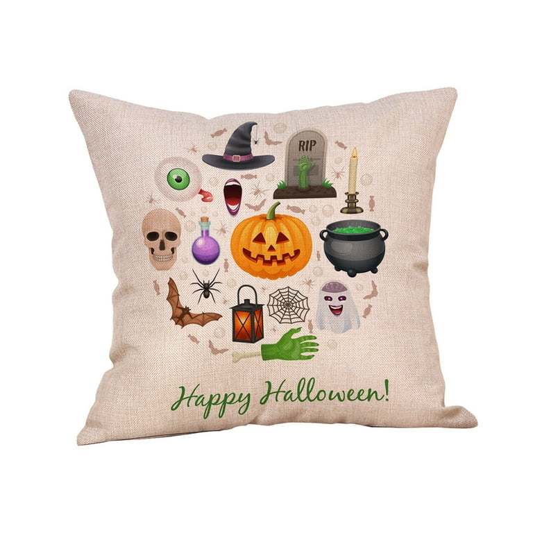 VerPetridure Clearance Set of 4 Halloween Throw Pillow Covers 18x18  Halloween Decorations Cotton Linen Pillow Covers Cushion Pillow Case for  Home Decor Car Bed Sofa Couch 