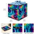 thumbnail image 3 of Tie Dye Foldable Toy Box Storage Box Organizer Bins with Handle, 10.8"x10.5"x10.6", Large Capacity, 3 of 6