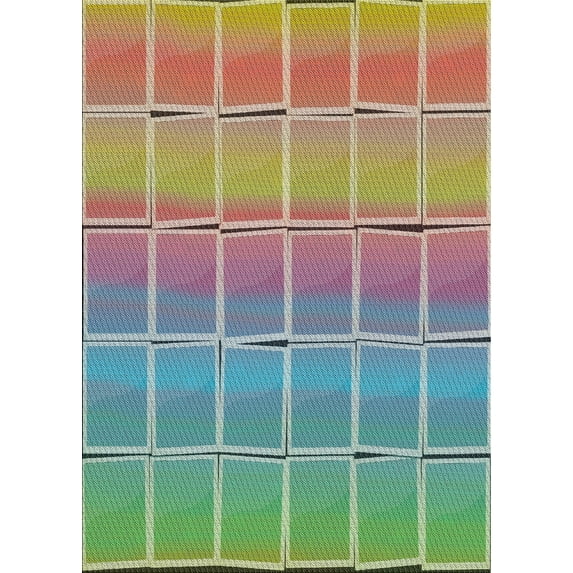 Ahgly Company Indoor Rectangle Patterned Green Novelty Area Rugs, 5' x 8'