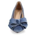 thumbnail image 6 of Journee Womens Crystol Slip On Low Stiletto Pointed Toe Evening Pumps, Widths Available, 6 of 10