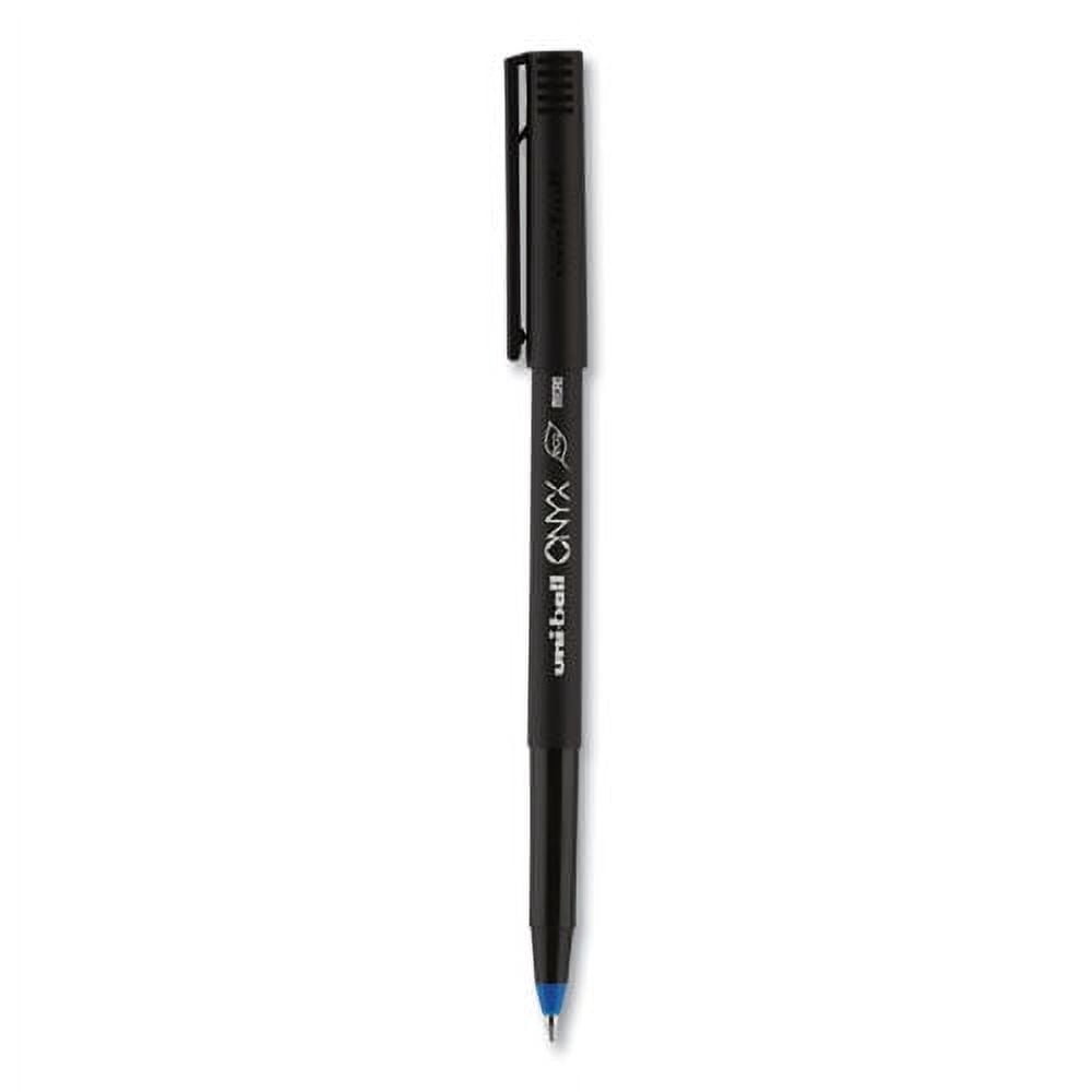 "Onyx Roller Ball Pen, Stick, Micro 0.5 Mm, Blue Ink, Black Matte Barrel, Dozen | Bundle of 2 Dozen"