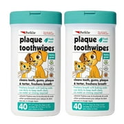 Angle View: Petkin Plaque Toothwipes for Dogs/Cat, Fresh Mint, 40 Wipe