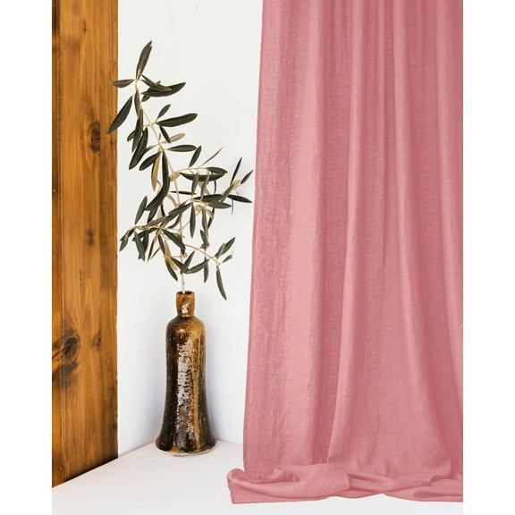 The Cozy Creations Set of 2 Rod Pocket Window Panels, 100% Cotton Curtain for Door ,Bedroom, Living Room and Kitchen, Thik Cotton Extra Long Blackout Curtains, Dusty Pink, 44" Wide x 120" Length