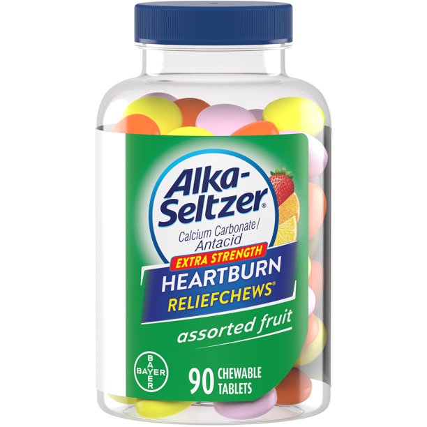 Alka Seltzer Extra Strength Heartburn Relief Chews Antacid Tablets 90 Ct