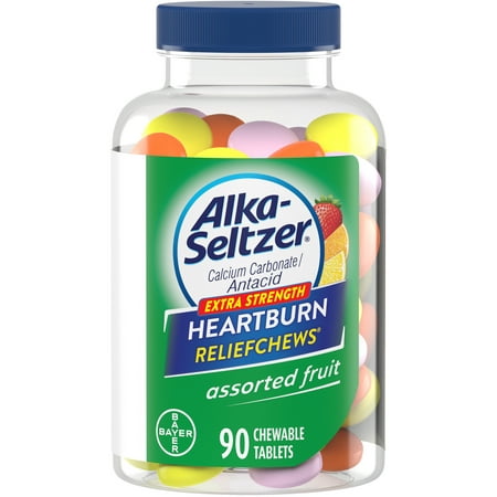 Alka-Seltzer Extra Strength Heartburn Relief Chews Assorted Fruit, 90