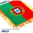 thumbnail image 4 of Anley 4 X 6 Inch Portugal Fringy Window Hanging Flag - Mini Flag Banner & Car Rearview Mirror Décor - Fringed & Double Sided - Portuguese Hanging Flag with Suction Cup, 4 of 6