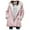 05 Pink, variant on zfwon Ladies Parka Jackets Padded Thermal Overcoat Winter Fleece Lined Coats Zip Button Hooded Long Sleeve Jacket Solid Color Drawstring Waist Quilted Winter Warm Waterproof Outerwear