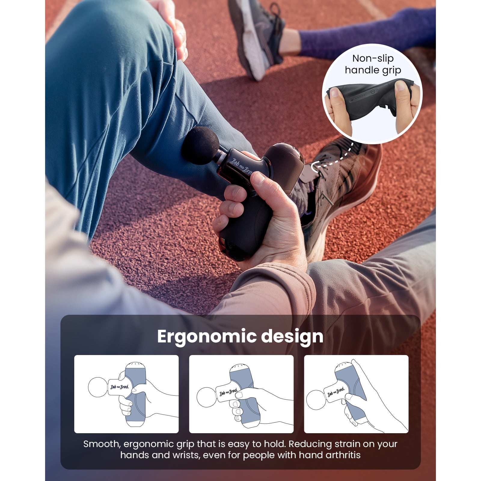 Bob and Brad Q2 Pro Mini Massage Gun with Heat and Cold Head,Pocket-Sized Deep Tissue Massager Gun,Portable Percussion Muscle Massager Gun, Ultra Small&Quiet Muscle Massage Gun