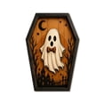 thumbnail image 3 of AZXY Halloween Wooden Framed Halloween Hanging Picture, Vintage Wall Art Plaque, Spooky Wall Hanging Ornament, Halloween Home Decor for Entryway Living Room Cafe Party Use, 3 of 6