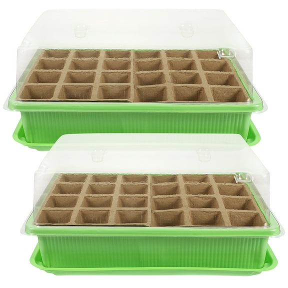 Kudiqi 2 Sets Veggie Tray with Domes & Base for Seed Starting