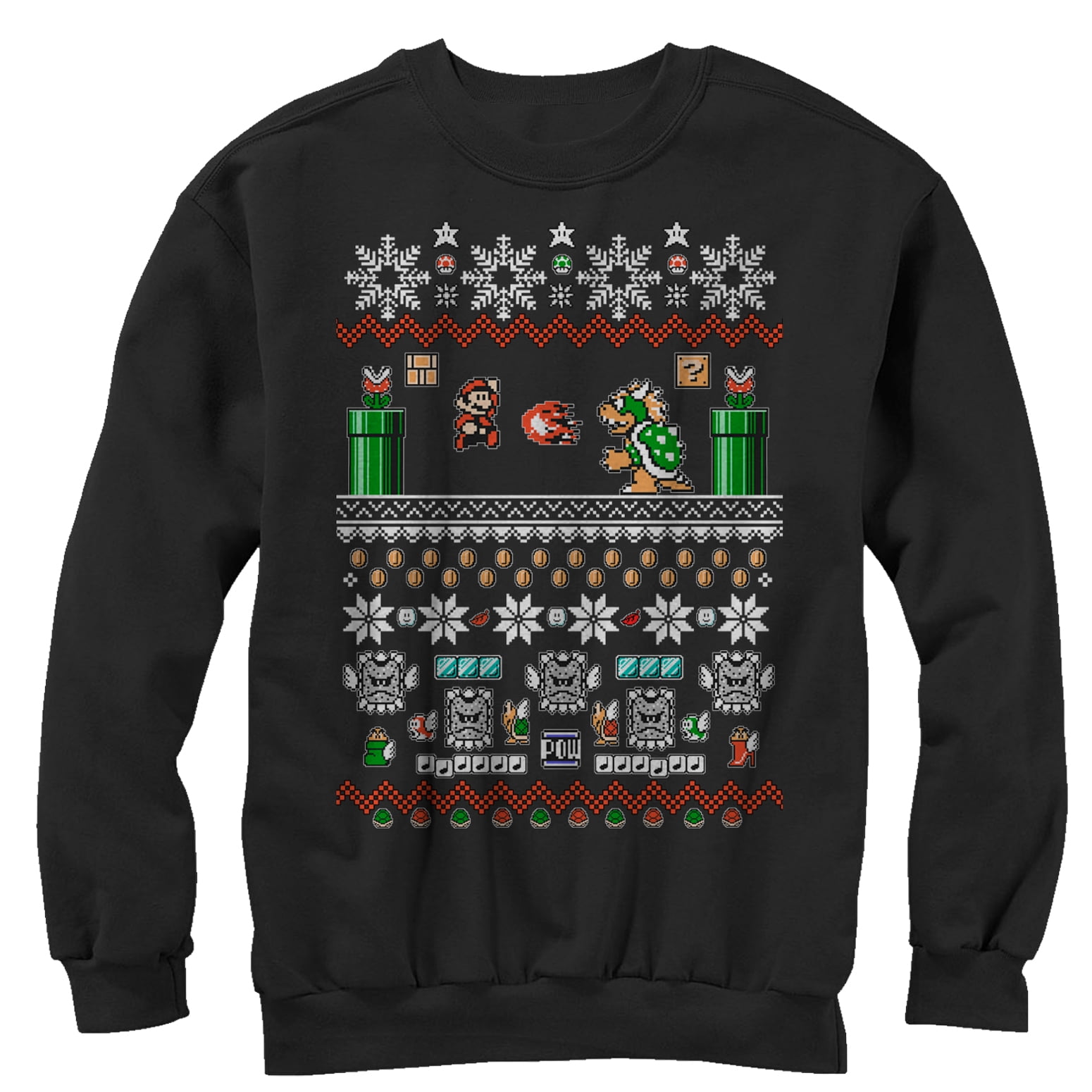 Nintendo Men's Mario and Bowser Ugly Christmas Sweater Sweatshirt - Walmart.com