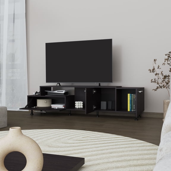 TV Stand, Benedict Tv Stand, Black, Entertainment Center, Media Console,