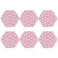 thumbnail image 2 of Pofeuu Cute Cat Print Leather Coasters Set of 6, Round Cups Mugs Mat Pad for Home Kitchen Heat Resistant Drink Coasters,Hexagon, 2 of 7