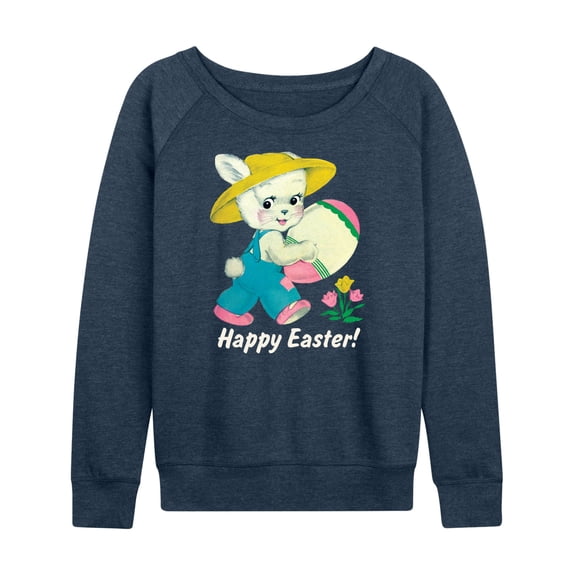 Instant Message - Vintage Happy Easter  - Women's Lightweight French Terry Long Sleeve Shirt