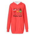 thumbnail image 1 of WEAIXIMIUNG Chandail en Molleton pour Femmes Veste Longue Décontractée Col Rond Poche Imprimé Flocon de Neige de Noël, 1 of 3