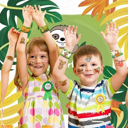 Fuliko 48 Piece Sloth Celebration Kit: 24 Pieces & 24 Pieces Slap - Themed for , Girls, Boys – Ideal for , Showers, Classroom Incentives, Party Decor