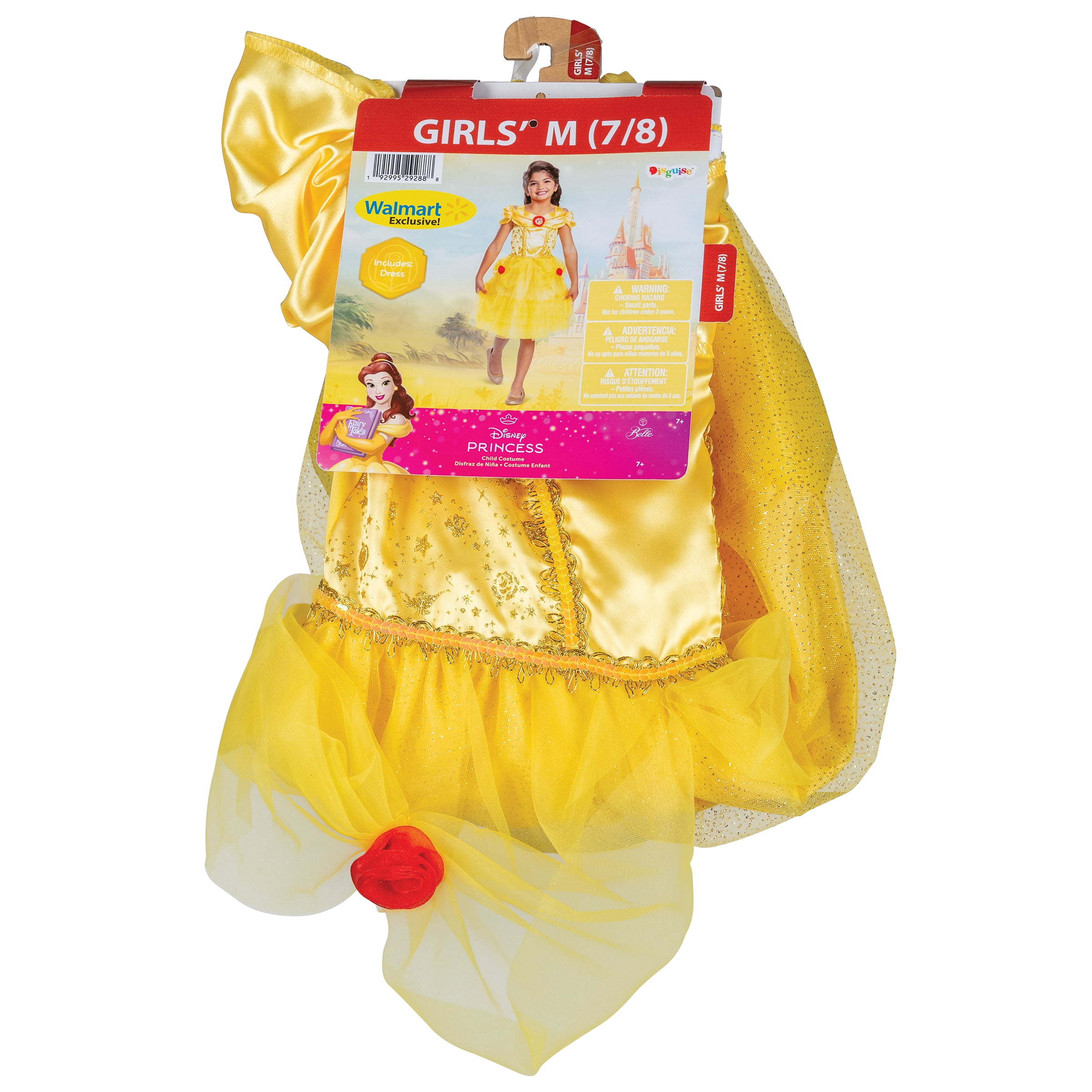 Disney Beauty & The Beast Belle Halloween Costume for Children, Girls Size M (7/8), by Disguise