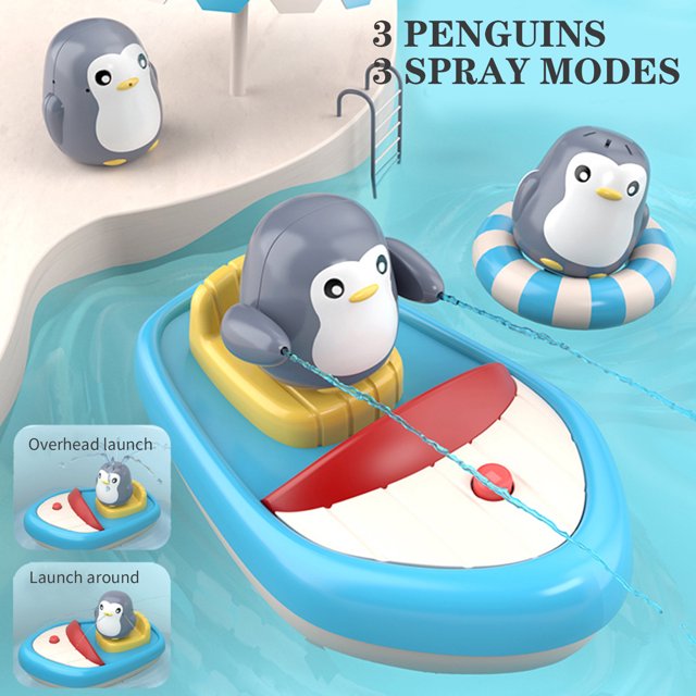 Gwong Juguete Pingüino juguete eléctrico impermeable 360 grados rotación pingüino rotación agua rotación rociado juguete flotante para niño Gwong 30011209