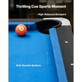 thumbnail image 3 of VEVOR Pool Table, 8 ft Portable Billiards Tables with Wood Finish, Modern Adjustable Feet Game Table, Full Set Includes Balls, Cues, Rack, Chalks and Brush, Blue Cloth, 3 of 9