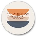 thumbnail image 2 of Designart - Abstract Sun & Moon Geometrics In Blue & Orange - Modern Metal Circle Wall Art, 2 of 5