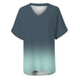 thumbnail image 5 of Yubnlvae Tie-Dye V-Neck Tee - 2024 Summer Gradient Print Casual Top (Trendy Textured Fabric | Tummy Control | Multiple Colors) (Black | L), 5 of 6