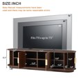 thumbnail image 2 of 70" Farmhouse Wooden TV Stand with Sliding Tambour Door, Fluted Media Console Cabinet with Adjustable Storage,  TV Cabinet for TVs up to 75", Walnut, 2 of 9