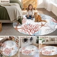 thumbnail image 5 of Summer Orange Red Coral Round Area Rug 7Ft Washable Circle Rugs for Dorm Laundry Room, Coastal Starfish Ocean Nautical Non-Slip Carpet Floor Mats Indoor Outdoor Carpet Runner Aesthetic Home Decor, 5 of 8