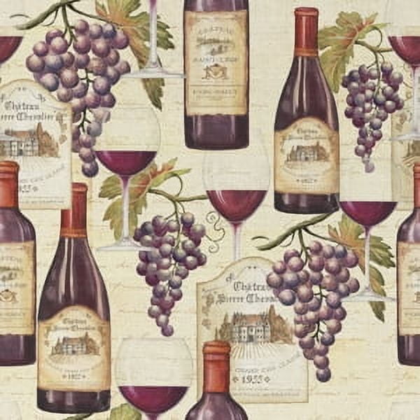 (2 pack) 1 Yard 100% Cotton Chateau Vin Rouge, Multi-color, 44" Wide for Quilting & Sewing by David Textiles