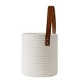thumbnail image 2 of yuksok Hand Woven Hanging Rope Planter Baskets Multifunctional with Handles Round Small White, 2 of 9