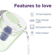 PUR 10-Cup Water Pitcher Filtration System, 10.2 W x 10.6 H x 6.8 L, Lime, PPT001L