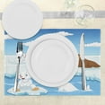 thumbnail image 3 of Ambesonne Animal Place Mats Set of 4, Polar Bears Seal Penguins, Standard Size, Sky Blue and White, 3 of 6