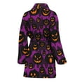 thumbnail image 2 of Halloween Pumpkin Smiley Faces Women Bathrobe One Size Univeral Fits, Halloween Decorative Fashion Lightweight Plush Fleece Long Robe For Women, 2 of 3