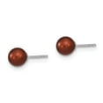 thumbnail image 2 of FB Jewels Sterling Silver 5-6mm Coffee FW Cultured Round Pearl Stud Earrings, 2 of 3