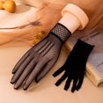 thumbnail image 5 of Guantes de protección solar de primavera y otoño, protección solar, protección UV, guantes de mujer para montar a caballo, conducción, guantes blancos de encaje, cielo de verano, red de pesca fina, 5 of 5