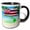 Black/White, variant on 3drose, Hawaii Flag with Map of the Hawaiian Islands Beach Vacation Design., 11oz Two-tone Red Mug