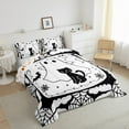 thumbnail image 3 of Feelyou Funny Halloween Ghost Full Size Comforter Sets, Gothic Spider Web Bedding Comforter Set, Teens Boys Girls Kids Reversible Bedding Sets, Breathable Home Decor, 3-Piece, 3 of 8