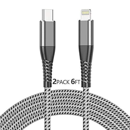 2Pack for Apple iPhone 12 Fast Charger Cable 6ft USB Type C to Lightning Cable 6 Foot Apple iPhone Charging Cord for Apple iPhone 12 11 Pro XR XS Max X 8 Plus iPad Pro iPad Air Apple MFi Certified 