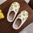 thumbnail image 2 of ZELAND Cozy Cartoon Smiley Face Couple's Winter House Slippers - Thick Sole Warm Anti-Slip Indoor Plush Slides for Men & Women, 2 of 5
