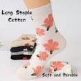 thumbnail image 2 of YooGuoGuo 5/10 Pairs Vintage Floral Socks for Women, Combed Cotton Moisture-wicking Breathable Crew Socks, 2 of 7
