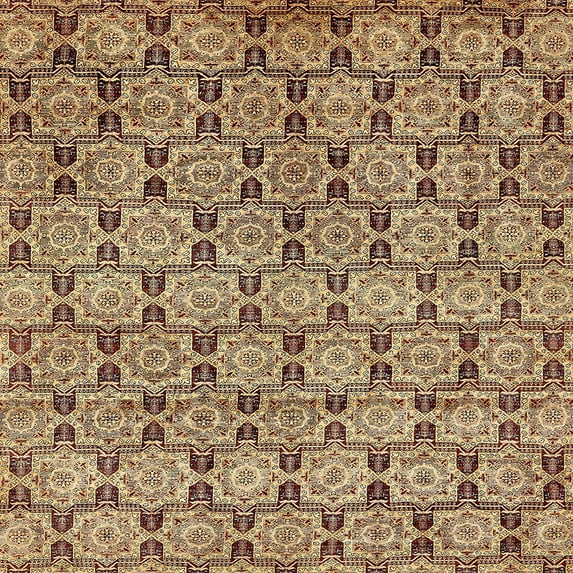 Ahgly Company Indoor Square Abstract Red Brown Abstract Area Rugs, 4' Square