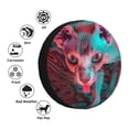 thumbnail image 4 of Honeii Psychedelic Hairless Cat Print Tire Covers, Waterproof Anti-UV Sun Snow Rain Tire Covers for Trailers, RV, Camper, SUV, Truck-17 inch, 4 of 6