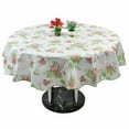 thumbnail image 1 of Unique Bargains Nappe en Vinyle Ronde 59 Pieds Dia Motif Fleur Rouge Imperméable, 1 of 7