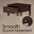 thumbnail image 4 of Lavish Home 23-inch Classic Wooden End Table with Storage Drawer and Shelf (Brown), 4 of 7