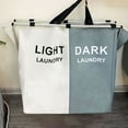 thumbnail image 4 of Laundry Hamper X-shaped Frame Design Large Capacity Durable Multi-compartment Clear Print Multi-Functional 2/3 Girds Oxford Cloth Dirty Laundry Basket Household Supplies-C, 4 of 8