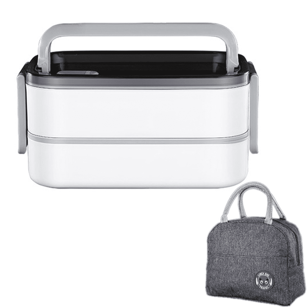 Electric Lunch Box 304 Stainless Steel Container 3 Compartment Portable Food Warmer Heater for