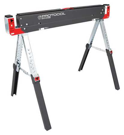 PROTOCOL Steel Sawhorse Work Table, 42-9 64 in by Protocol