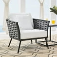 thumbnail image 4 of Modway Stance 15.5" Aluminum & Fabric Patio Armchair in Gray/White, 4 of 8