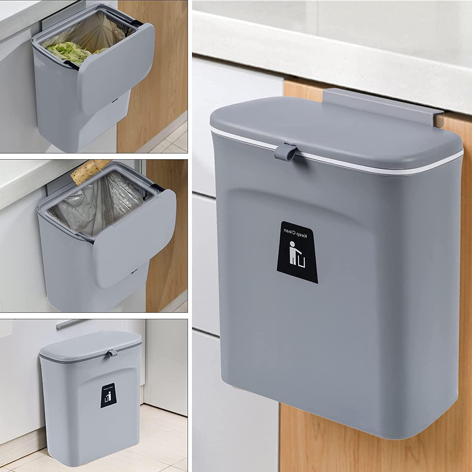 2.4 Gallon Kitchen Compost Bin with Lid, Under Sink Trash Can Recycling