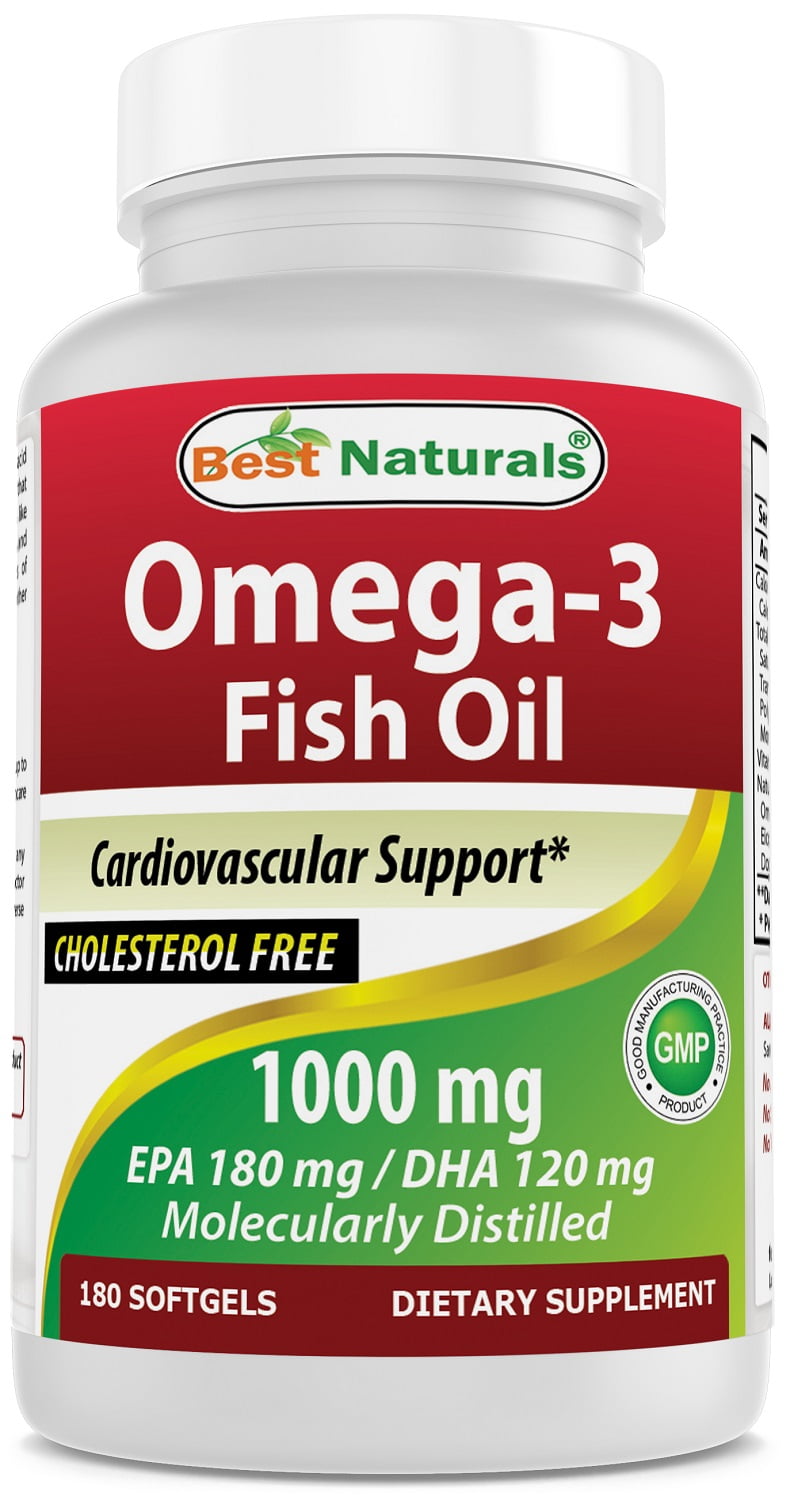 Omega3 Fish Oil 1000 mg 180 Softgels by Best Naturals Providing 300 mg